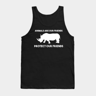 protect our friends - rhino Tank Top
